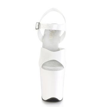 Bílé pole dance boty FLAM808N/WTPU/M | FLAMINGO-808N Pleaser - zepředu