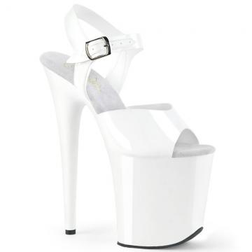 Bílé pole dance boty FLAM808N/WTPU/M Pleaser