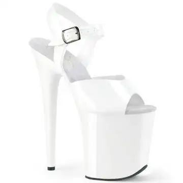 Bílé pole dance boty FLAM808N/WTPU/M | FLAMINGO-808N Pleaser