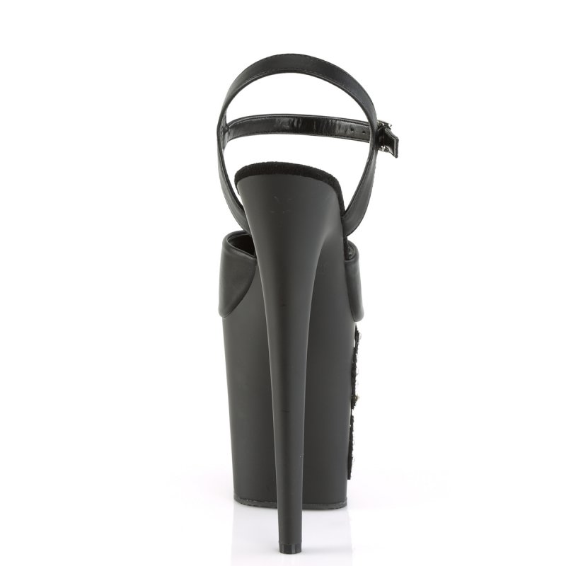Černé boty s pavoukem na platformě FLAM809RSSP/BPU/M | FLAMINGO-809RSSP Pleaser - zezadu