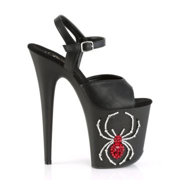 Černé boty s pavoukem na platformě FLAM809RSSP/BPU/M | FLAMINGO-809RSSP Pleaser - z vnějšku Černé boty s pavoukem na platformě FLAM809RSSP/BPU/M | FLAMINGO-809RSSP Pleaser - z vnějšku