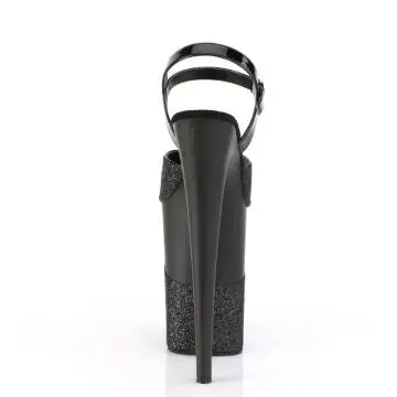 Černé boty s extrémním podpatkem INF909-2G/BG/M | INFINITY-909-2G Pleaser - zezadu