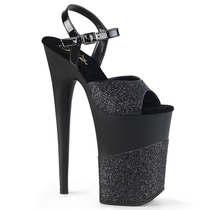 Černé boty s extrémním podpatkem INF909-2G/BG/M | INFINITY-909-2G Pleaser