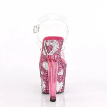 Růžové luxusní sexy boty na Valentýna LOVESK708HEART/C/HP | LOVESICK-708HEART Pleaser - zezadu