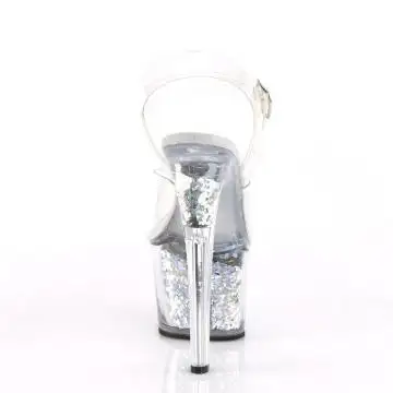 SKY308GF/C/SG Stříbrné taneční sexy boty | SKY-308GF Pleaser - zezadu