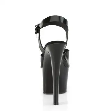 SKY308N/BTPU/M Černé sexy boty | SKY-308N Pleaser - zezadu