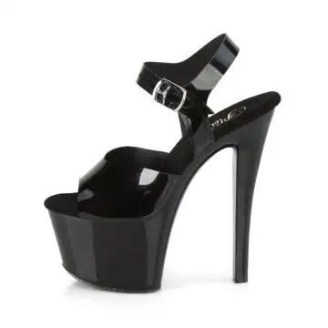 SKY308N/BTPU/M Černé sexy boty | SKY-308N Pleaser - z vnitřku