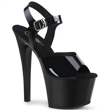 SKY308N/BTPU/M Černé sexy boty | SKY-308N Pleaser