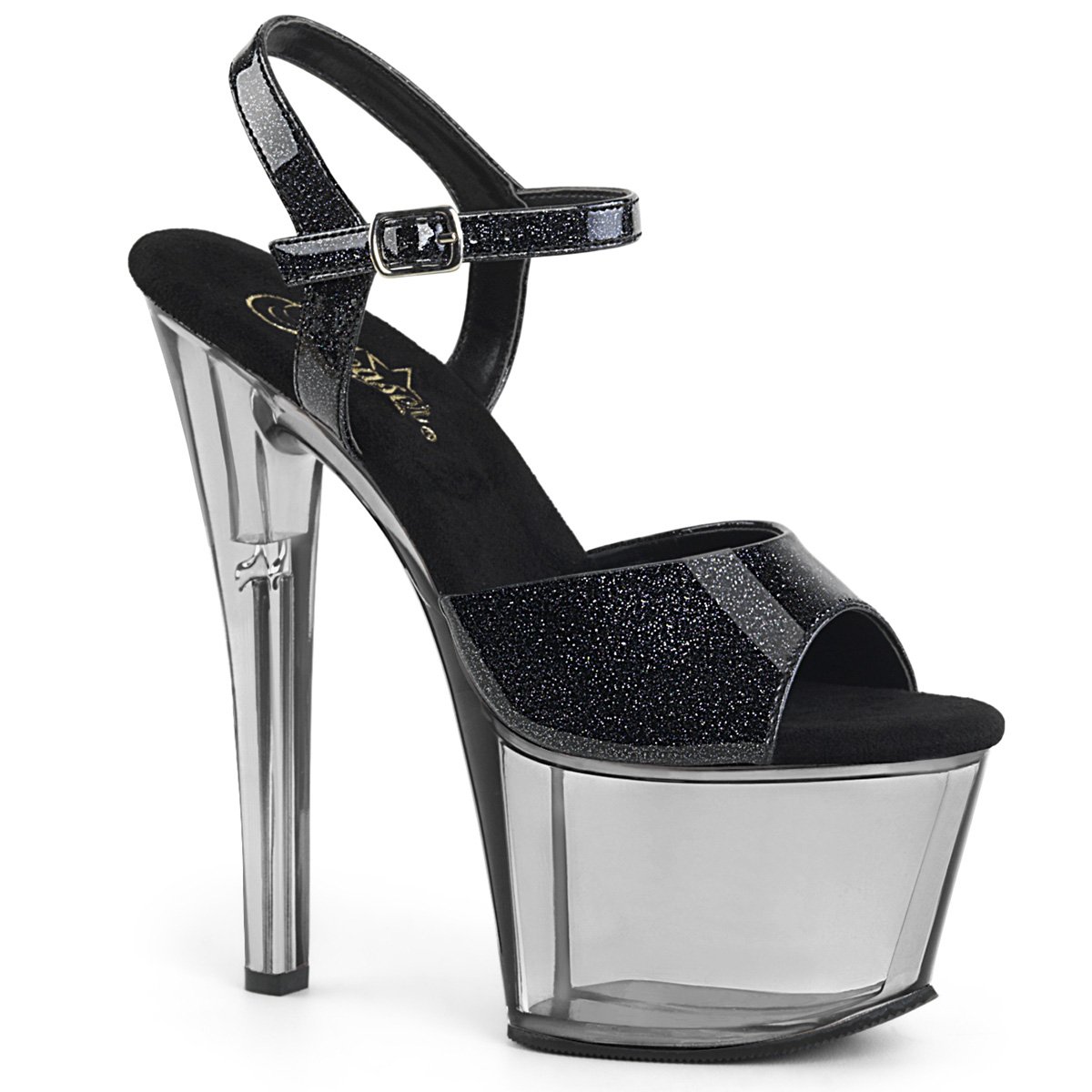 SKY309GPT/B/SMK Černé sexy boty na vysokém podpatku a platformě | SKY-309GPT Pleaser