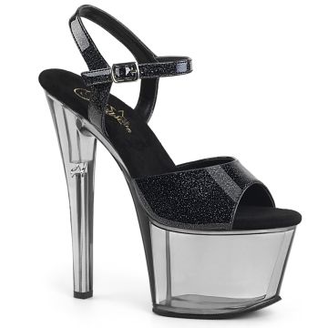 SKY309GPT/B/SMK Černé sexy boty na vysokém podpatku a platformě | SKY-309GPT Pleaser