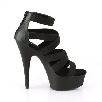 Černé páskové sandály Pleaser DEL659/BELS-PU/M | DELIGHT-659 Pleaser - z vnějšku