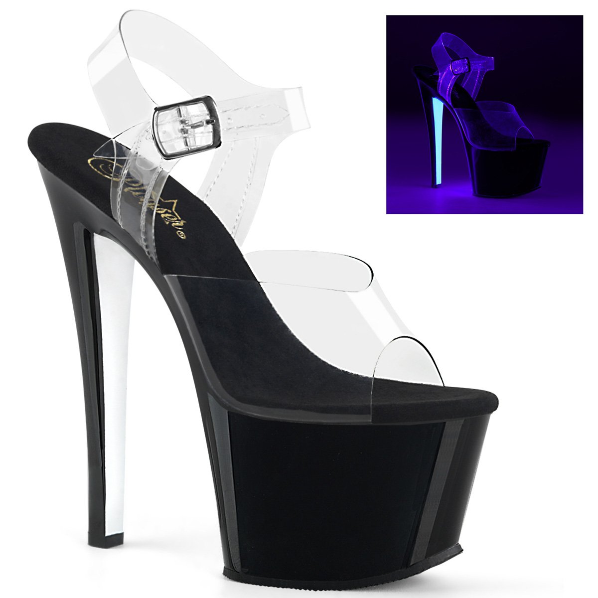 SKY308TT/C/B-NW Sexy sandály na vysokém podpatku | SKY-308TT Pleaser