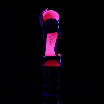 Růžovo-černé svítící extrémní boty XTM875TT/B/B-NHP | XTREME-875TT Pleaser - zepředu