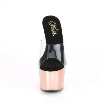Růžovo-zlaté sexy pantofle ADO701/C/ROGLDCH | ADORE-701 Pleaser - zepředu