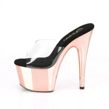 Růžovo-zlaté sexy pantofle ADO701/C/ROGLDCH | ADORE-701 Pleaser - z vnitřku