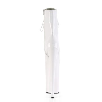 Bílé kozačky na nejvyšším podpatku BEY1020/W/M | BEYOND-1020 Pleaser - zezadu