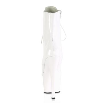 Bílé kotníčkové kozačky ADO1020/W/M | ADORE-1020 Pleaser - zezadu Bílé kotníčkové kozačky ADO1020/W/M | ADORE-1020 Pleaser - zezadu