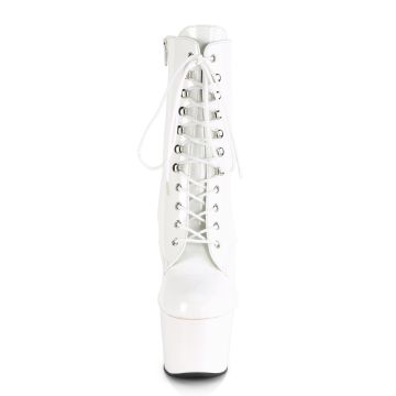 Bílé kotníčkové kozačky ADO1020/W/M | ADORE-1020 Pleaser - zepředu Bílé kotníčkové kozačky ADO1020/W/M | ADORE-1020 Pleaser - zepředu