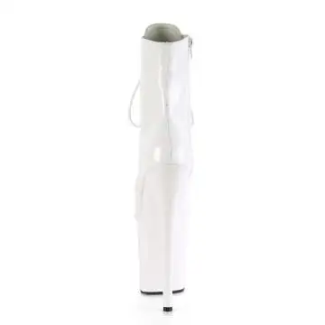 Bílé taneční kozačky FLAM1020/W/M | FLAMINGO-1020 Pleaser - zezadu