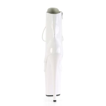 Bílé taneční kozačky FLAM1020/W/M | FLAMINGO-1020 Pleaser - zezadu Bílé taneční kozačky FLAM1020/W/M | FLAMINGO-1020 Pleaser - zezadu
