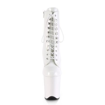 Bílé taneční kozačky FLAM1020/W/M | FLAMINGO-1020 Pleaser - zepředu Bílé taneční kozačky FLAM1020/W/M | FLAMINGO-1020 Pleaser - zepředu