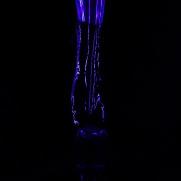 Černé lesklé svítící strip boty Pleaser SKY1018TT/B/B-NHP | SKY-1018TT - zepředu