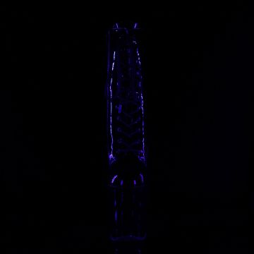 Černé kozačky s růžově svítící platformou XTM1020TT/B/B-NHP | XTREME-1020TT Pleaser - zepředu