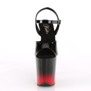 Červeno-černé pole dance sandály Pleaser FLAM809BR-H/B/B-R | FLAMINGO-809BR-H - zepředu