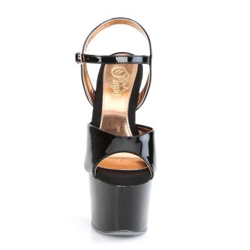 Černo-zlatorůžové sexy boty na podpatku SKY309TT/B/B-ROGCH | SKY-309TT Pleaser - zepředu Černo-zlatorůžové sexy boty na podpatku SKY309TT/B/B-ROGCH | SKY-309TT Pleaser - zepředu