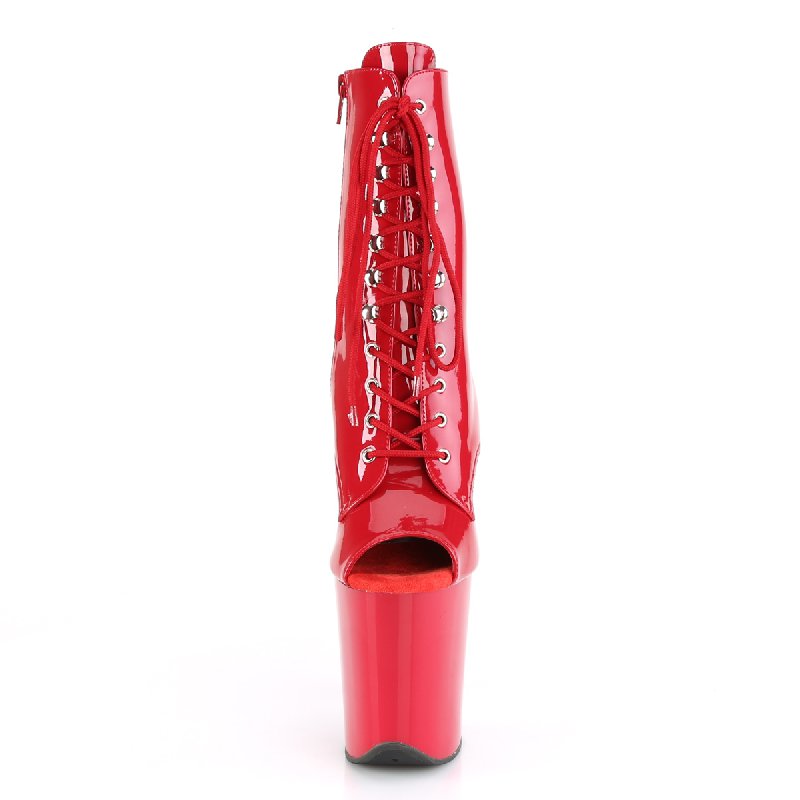 Červené go-go kozačky FLAM1021/R/M | FLAMINGO-1021 Pleaser - zepředu