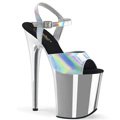 Stříbrné lesklé boty FLAM809HG/SHG/SCH | FLAMINGO-809HG Pleaser