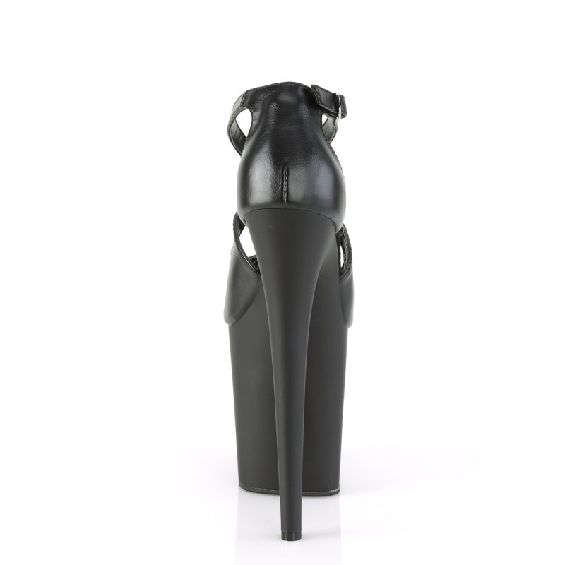 FLAMINGO-821 Černé kožené sexy boty FLAM821/BPU/M | FLAMINGO-821 Pleaser - zezadu