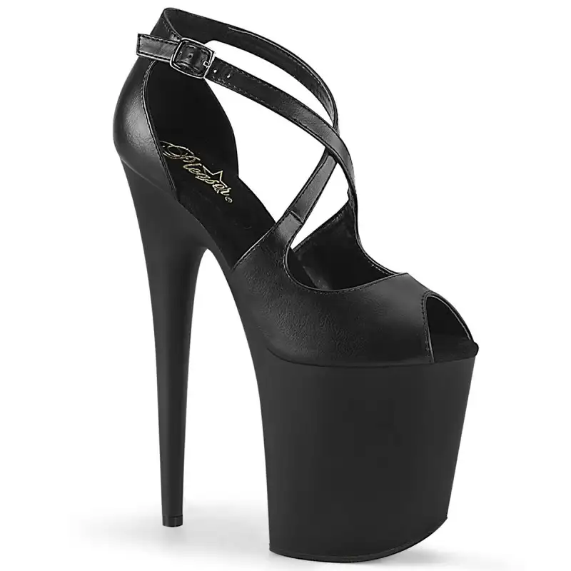 FLAMINGO-821 Černé kožené sexy boty FLAM821/BPU/M