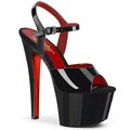 Černo-červené sexy boty na podpatku SKY309TT/B/B-RCH