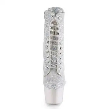 Bílé striptýz svítící kozačky ADO1020LG/NWMG/NW | ADORE-1020LG Pleaser - zepředu