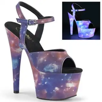 Svítící sexy boty galaxie ADO709REFL/PP-BLU/M | ADORE-709REFL Pleaser