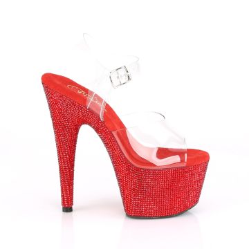 Červené luxusní sandály Pleaser BEJ708DM/C/RRS | BEJEWELED-708DM - z vnějšku
