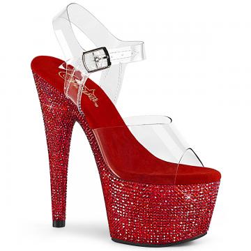 Červené luxusní sandály Pleaser BEJ708DM/C/RRS