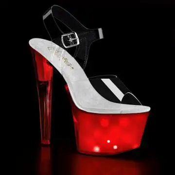 LED svítící boty Pleaser DISCOLT708/C/WGLOW do nočních klubů | DISCOLT-708 Pleaser
