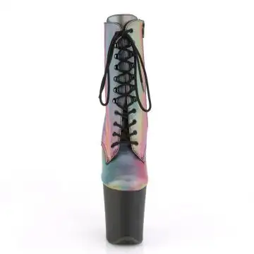 Duhové svítící taneční kozačky FLAM1020REFL/RBOW/B Pleaser | FLAMINGO-1020REFL Pleaser - zepředu