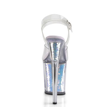 Sandály s holografickými třpytkami Pleaser FLAM808MC/C/LVHG | FLAMINGO-808MC Pleaser - zezadu