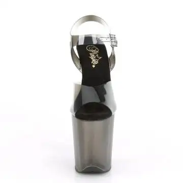 Kouřové sexy boty FLAM808N-T/BTPU/SMKT | FLAMINGO-808N-T Pleaser - zepředu