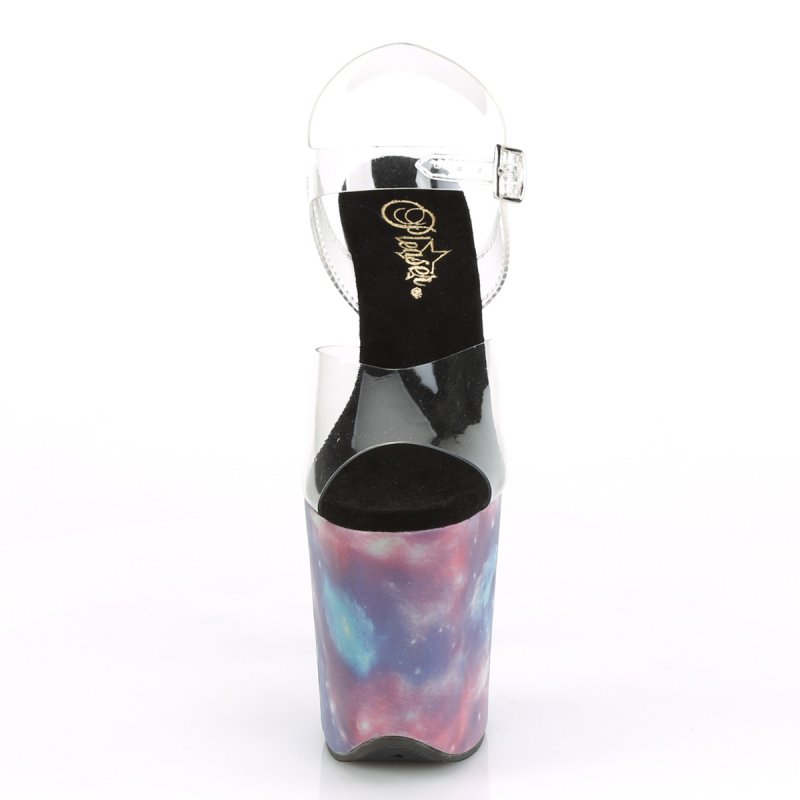 FLAMINGO-808REFL FLAM808REFL/C/PP-BLU Svítící sandály Pleaser | FLAMINGO-808REFL Pleaser - zepředu