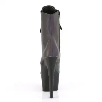 Tmavě zelené svítící kozačky ADO1020REFL/GRNMC/B Pleaser | ADORE-1020REFL Pleaser - zezadu