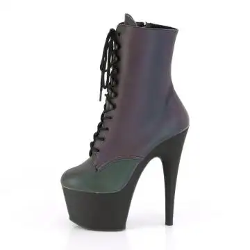 Tmavě zelené svítící kozačky ADO1020REFL/GRNMC/B Pleaser | ADORE-1020REFL Pleaser - z vnitřku