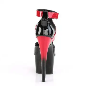 Červeno-černé extravagantní boty Pleaser ADO700-16/B-R/R-B | ADORE-700-16 Pleaser - zezadu
