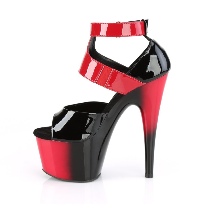 Červeno-černé extravagantní boty Pleaser ADO700-16/B-R/R-B | ADORE-700-16 Pleaser - z vnitřku
