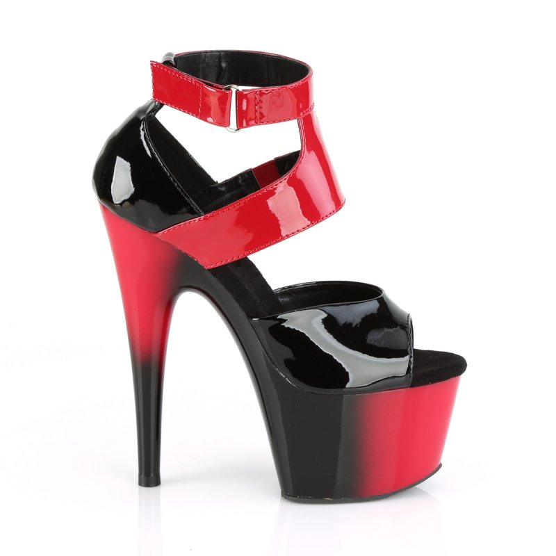 Červeno-černé extravagantní boty Pleaser ADO700-16/B-R/R-B | ADORE-700-16 Pleaser - z vnějšku