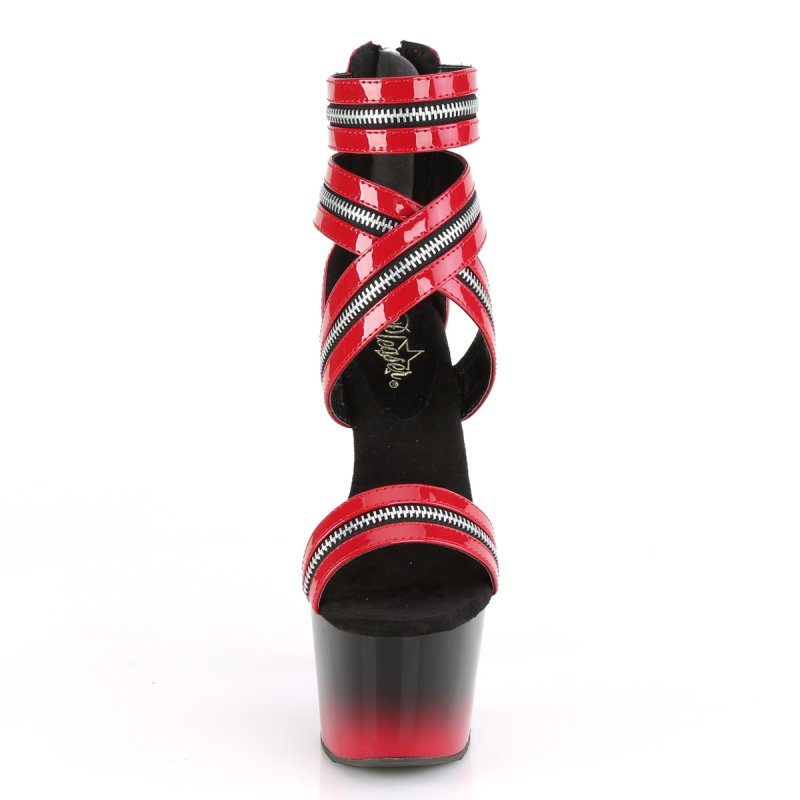 Extravagantní páskové boty Pleaser ADO766/R/B-R | ADORE-766 Pleaser - zepředu