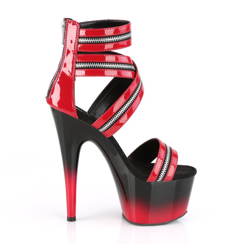 Extravagantní páskové boty Pleaser ADO766/R/B-R | ADORE-766 Pleaser - z vnějšku